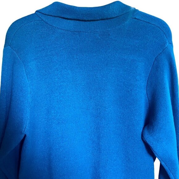 Liz Claiborne Cardigan Sweater Teal Long Lined One Button Closure Pockets XL - Picture 11 of 11